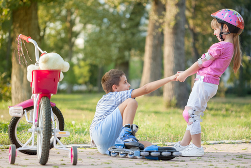 Girl and Boy Active Outside