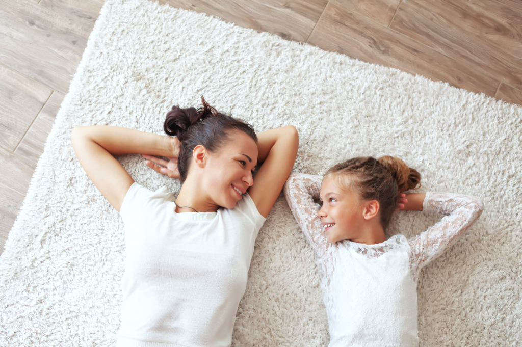 Mom and Daughter Smiling