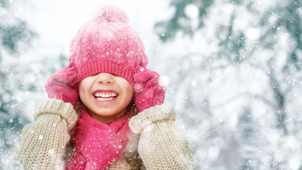 Winter Snow Girl with Hat